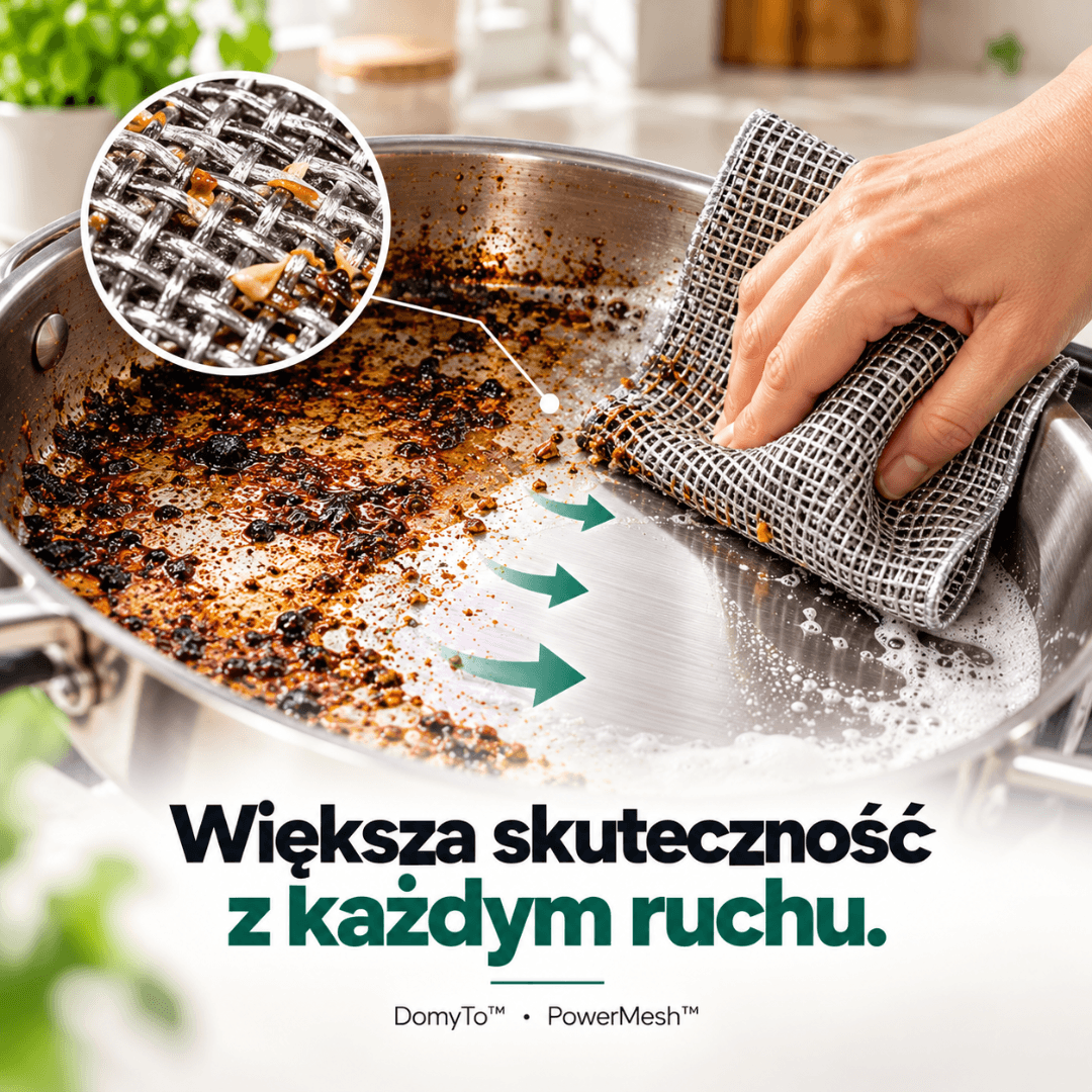 DomyTo – technologia PowerMesh do walki z uporczywym brudem i przypaleniami 20x20cm