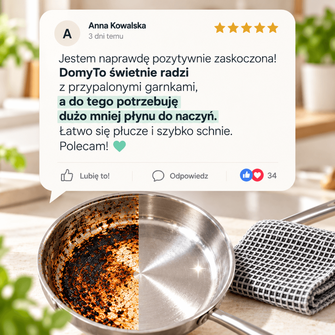 DomyTo – technologia PowerMesh do walki z uporczywym brudem i przypaleniami 20x20cm